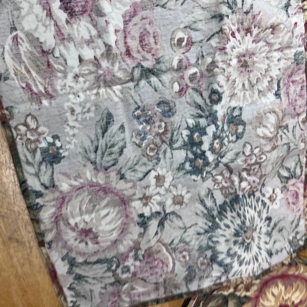 Vtg American Living Ralph Lauren Floral Brown Cloth Napkins Set of 4 19x18